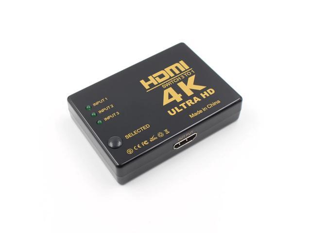 Mini HDMI Switcher 3 Port 4K HDMI Switch Selector Splitter 3 in 1 out Port Hub Adapter for DVD HDTV Xbox PS3 PS4 Camera