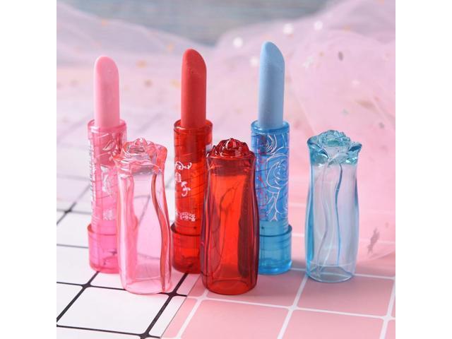 1Pcs 9cm*3cm Cute Lipstick Eraser Students Eraser Rubber Stationery Kid Gift Toy Color Random