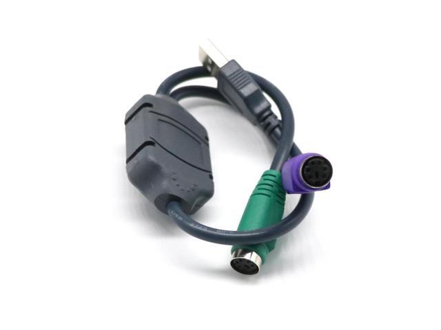 Dual USB to PS2 Mouse and Keyboard Converter Cable Adapter for computer desktop USB Turn PS Line J5