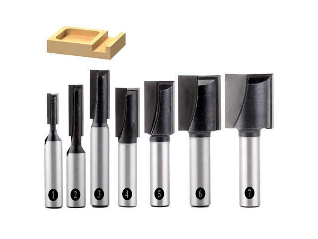 7pcs/set 8mm Shank Straight Router Bit Set Top Quality Plane Clearing Knife Cutting for Turning Lathe Machine Woodworking Tool