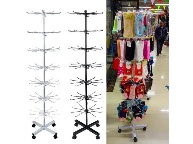 7 Tiers 70 Hooks Rotating Rack Socks Hat Cap Display Stand Hanger Wig Scarves Bracelet Pendant Storage Holder Shelf Rack Shelves