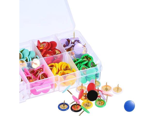 300pcs Decorative Office Notice Photo Metal Point Craft Drawing Round Head Wall Multi Colors Push Pin Map School