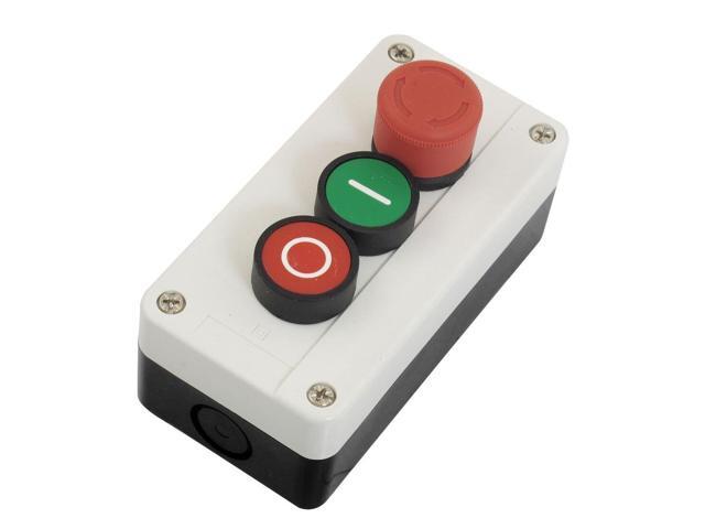 NC Emergency Stop NO Red Green Momentary Push Button Switch Station 600V 10A
