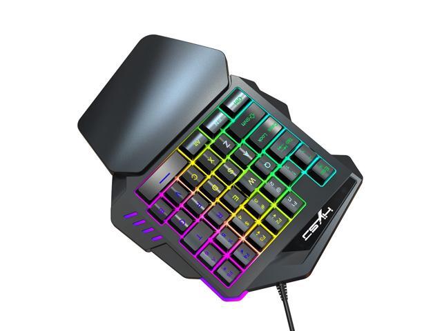 HXSJ V100 35 Key Single Hand Membrane Mini 35 Keys Gaming Keyboard with USB Wired for PUBG LOL CS Gamer