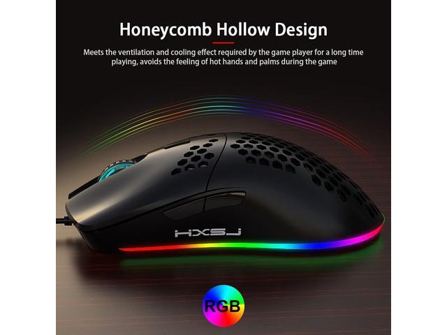Gaming Mouse RGB Gaming Mouse with Six Adjustable DPI Ergonomic Design for Desktop Laptop White