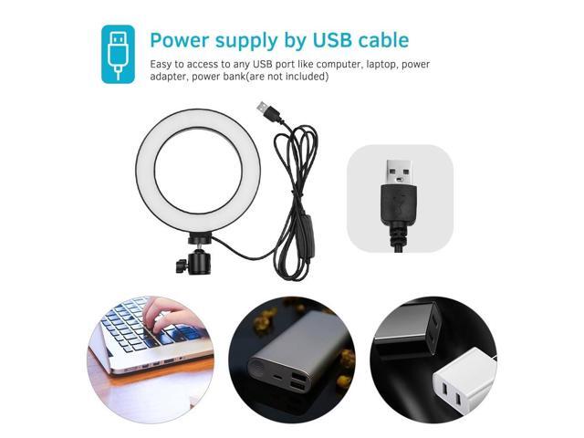 6 Inch Desktop LED Ring Light 3200K-5500K Dimmable Mini Camera Light Lamp 3 Light Modes & 10 Brightness Level for YouTube Video Live Streaming