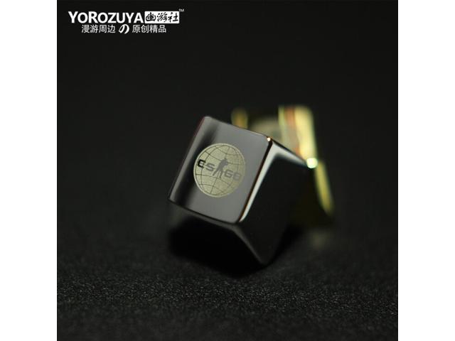 1pc Silver/Golden Metal Key cap for CSGO Mechanical Keyboard cap R4 height Vacuum electroplating Laser radium carving