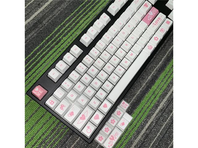 2019 new arrival 111 keys PBT dye sublimation Valentine's Day theme keycaps mechanical keyboard key caps Cherry profile