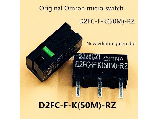 4pcs/packOmron D2FC-F-K(50M)-RZ mouse micro switch mouse buttons green dot more than 50 millions click lifetime