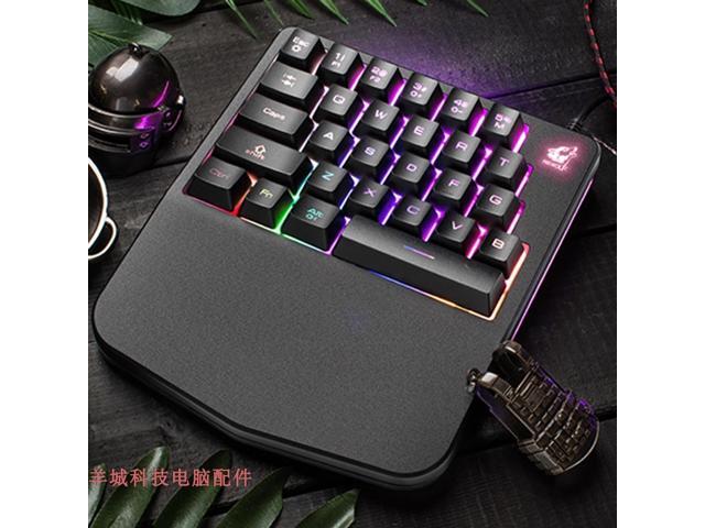 Freedom Wolf K11 Single Hand Keyboard 28 keys Colorful backlit Gaming Keyboard for PUBG LOL WOW CF Mechanical feeling