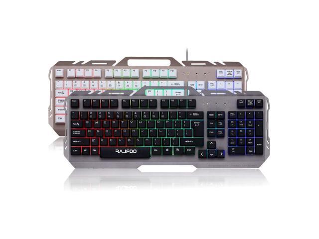 Rajfoo Gaming Keyboard 104 Keys USB Wired Illuminated Colorful LED Backlight Multimedia ABS material Oct10