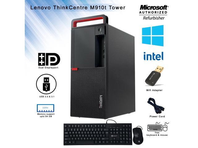 Grade A Business Desktop - Lenovo ThinkCentre M910t Tower Computer PC Core i7 6th Gen 6700 340 Ghz 16GB DDR4( Memory Support Upto 64GB) 256GB SSD