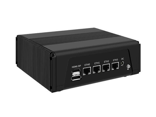 Micro Firewall Appliance, Mini PC, VPN, Router PC, Celeron J6412, HUNSN RX15, AES-NI, SIM Slot, COM, 4 x 2.5GbE I225-V B3, HDMI, DP, TPM2.0, V並行輸入 : VNOPN Micro Firewall Appliance Fanless Mini PC N3700
