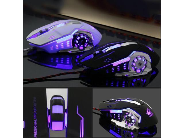 Ergonomic Pro Wired LED Light 4000DPI Optical USB Gamer Gaming Mouse black