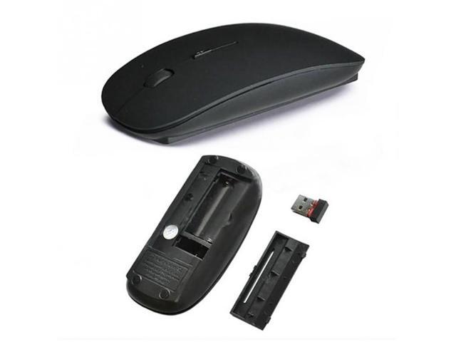 Ultra Thin 24G Optical Wireless Mouse USB Receiver Air Mouse for Laptop Notebook black