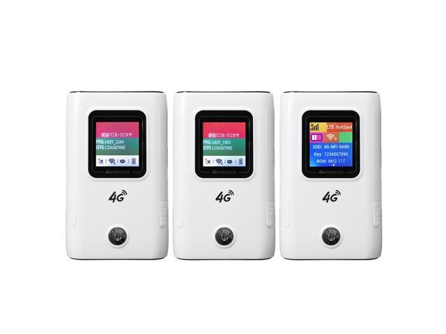 4G Wireless Mobile Router Portable Wifi Repeater Modem LCD Display 150Mbps SMS Notification 5200mAh Power Bank Charging Electronic Device Support