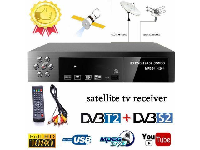 USB 20 DVB S2 T2 TV Tuner DVB-S2 DVB-T2 Combo Receiver set top box Full-HD Digital Smart TV Box MPEG4 Support Wifi Antenna