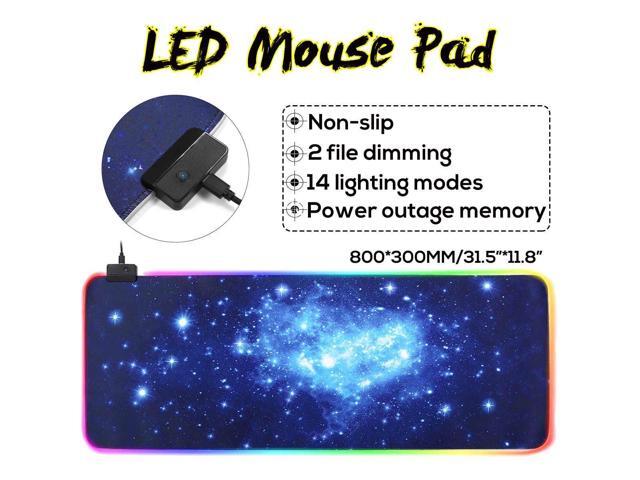 RGB Large LED Gaming Mouse Pad Mat USB Wired USB Colorful LED Lighting Extended Table Pad for PC Laptop Computer 800X300X4mm