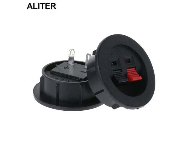2PCS Speaker Terminal Board Plate Round 2 Way Spring Clip Binding Spring Post Cup Push Type