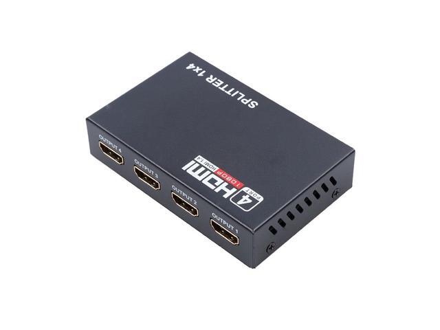 Hot 51Gbps HDMI Splitter 1X4 4 Port Hdmi Hub Repeater Amplifier 14 3D 1080p 1 in 4 out With Power Supply