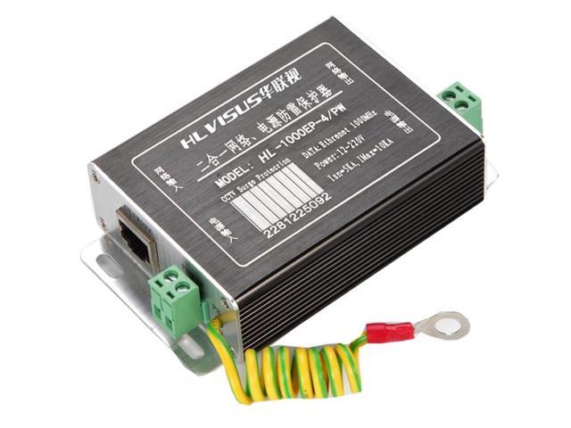 Ethernet 12-220V Power Supply Surge Protector 2 in 1 CCTV Lighting Protection Device
