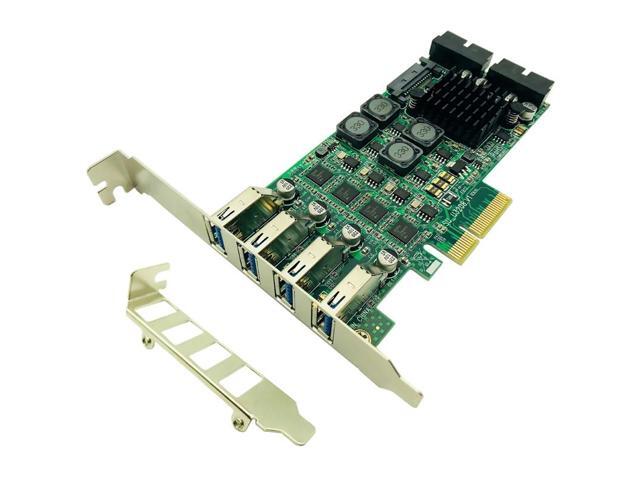 PCI Express PCI-E to USB 30 Expansion Card Raiser 8 Ports USB 30 Controller SATA Power Independent 4 Channel for Camera Server