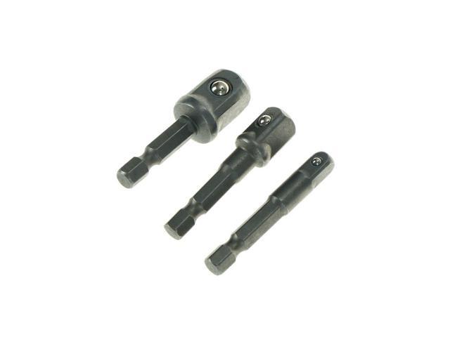 1/4 3/8 1/2' 3PC Impact Drill Socket Adapter Bits Set Mini Extension Rod Power Tools Nut Driver High Quality