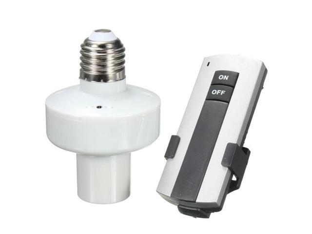 Smuxi Durable E27 Screw Wireless Remote Control Light Lamp Bulb Holder Cap Socket Switch On Off Easy Installation AC 180~250V