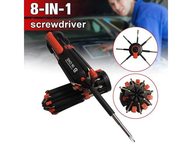 8 in 1 Screwdriver Combination Portable Multi-function Screwdriver Repair Tools Set Stainless steel Hand Tools With LED Light