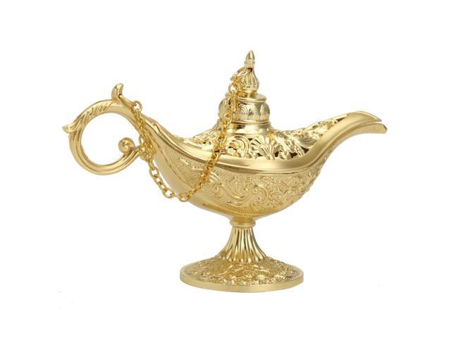 128x82cm Collectable Classic Carved Rare Legend Aladdin Lamp Magic Light Lamp Metal Gold Zincalloy Home Decor Craft Gift