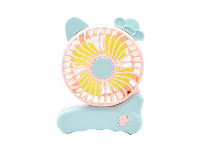 Office Folding Table Gifts Home Mini Fan Summer Cooling Handheld Student LED Light USB Charging Cartoon Portable Dormitory