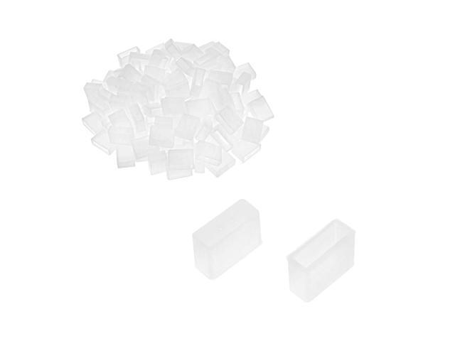 uxcell 100pcs Silicone Plug Fit 5050 10mm Wide LED Tube Strip Light End Cap Cover w 2 Holes White