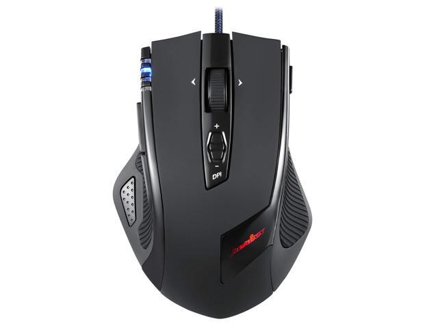 Perixx MX-2000B Programmable Laser Gaming Mouse with Adjustable Weight and RGB Backlight Black