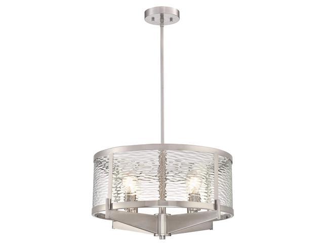 Westinghouse Lighting 6368200 Branston Four-Light Indoor Chandelier Brushed Nickel Finish with Clear Water Glass
