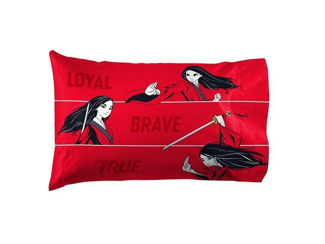 Jay Franco Disney Mulan Loyal & Brave 1 Pack Pillowcase - Double-Sided Kids Super Soft Bedding (Official Disney Product)