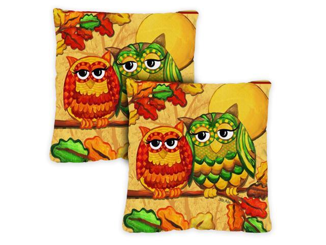 Toland Home Garden Fall Owls 18 x 18 Inch Indoor Pillow Case Only (2-Pack)