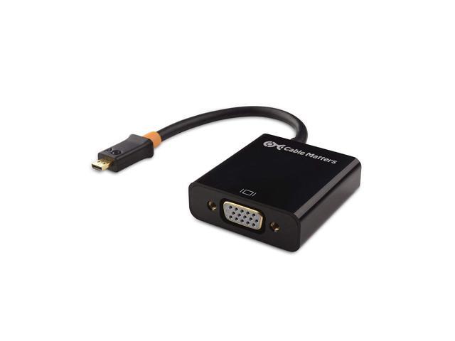 Cable Matters Micro HDMI to VGA Adapter (Micro HDMI to VGA Converter) in Black