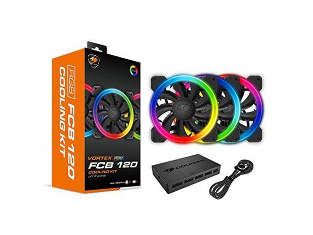 Cougar Hydraulic Vortex RGB FCB 120 mm Cooling Kit Included COUGAR Core Box C with Tri-Directional Lighting RGB Effects and Motherboard Sync (3 Pack)