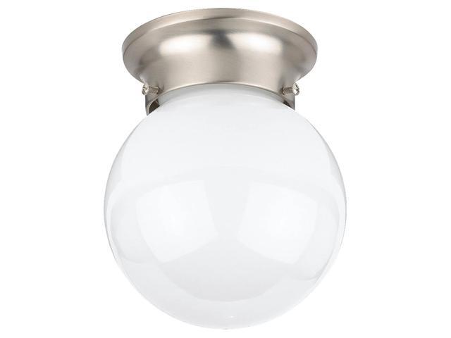 Sea Gull Lighting 5366-962 Flush Mount with Smooth White Glass Shades Brushed Nickel Finish