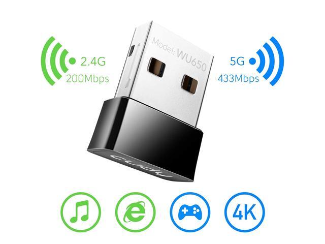 Cudy AC 650Mbps USB WiFi Adapter for PC 5GHz/24GHz WiFi Dongle WiFi USB USB Wireless Adapter for Desktop/Laptop - Nano Size Compatible with