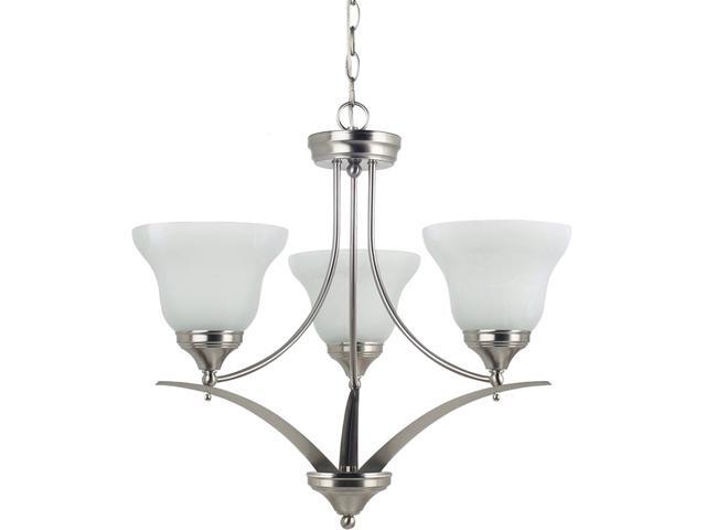 Sea Gull Lighting 31173-962 Chandelier with White Alabaster Glass Shades Brushed Nickel Finish