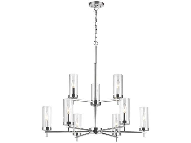 Sea Gull Lighting 3190309-05 Zire Nine-Light Chandelier Hanging Modern Fixture Chrome Finish