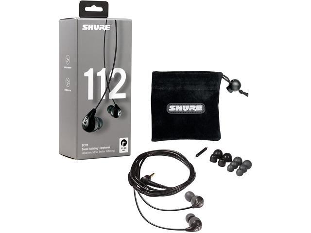 Shure SE112 Wired Sound Isolating Earbuds with Single Dynamic MicroDriver Secure In-Ear Fit - Gray