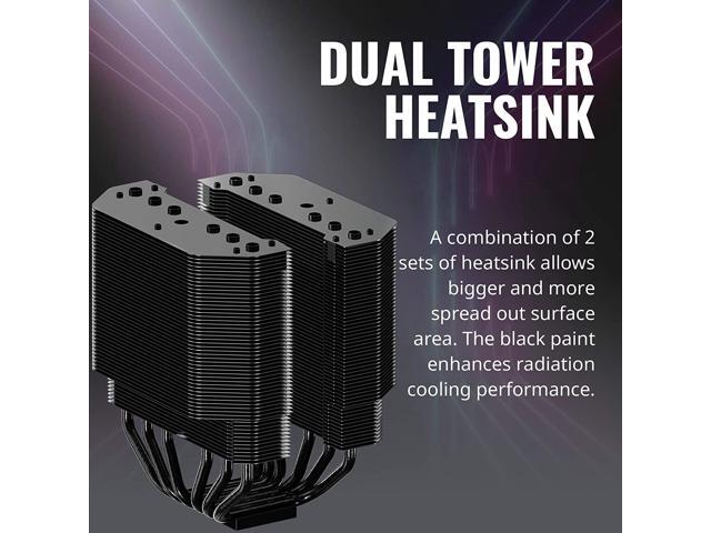 Cooler Master MasterAir MA620M Dual Tower ARGB High Performance CPU Air Cooler 6 CDC 20 Heatpipes SF120R Fan Hexagon Strip Addressable RGB