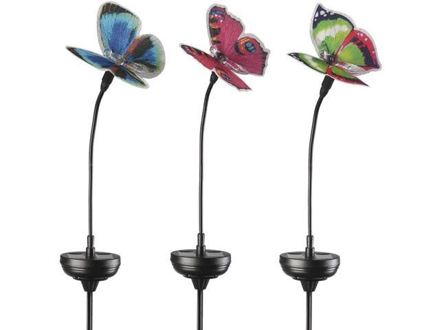 Outdoor Solar Garden Lights 3 Pack Solar Stake Lights Multi-Color Changing LED