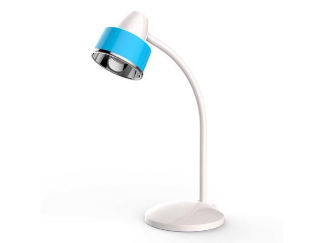 LED Desk Lamp Adjustable Brightness and USB charging Gooseneck Blue