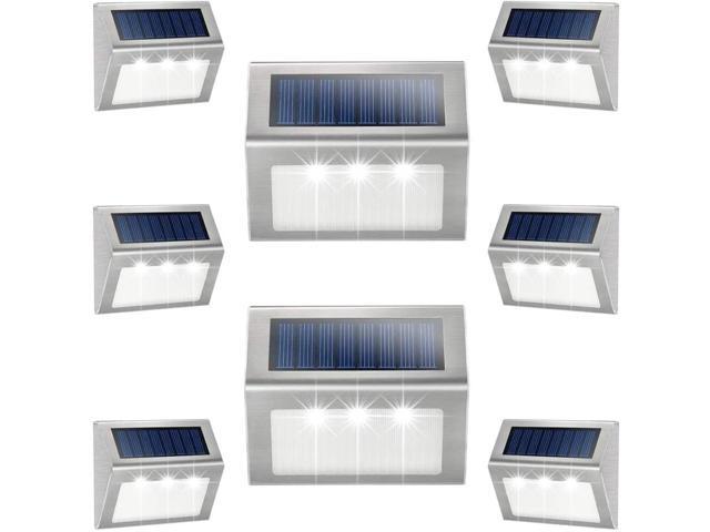 Solar Deck Lights KASUN Super Bright LED Walkway Light Stainless Steel Waterpro