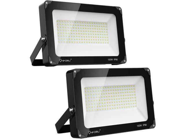 Onforu 2 Pack 150W LED Flood Light 15000lm Super Bright Security Lights IP66