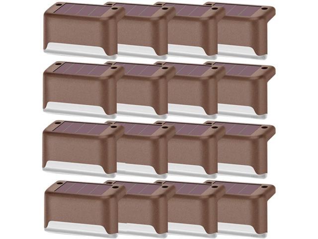 Solar Deck Lights Outdoor 16 Pcs Solar Step LED Waterproof Lighting for Outdoor