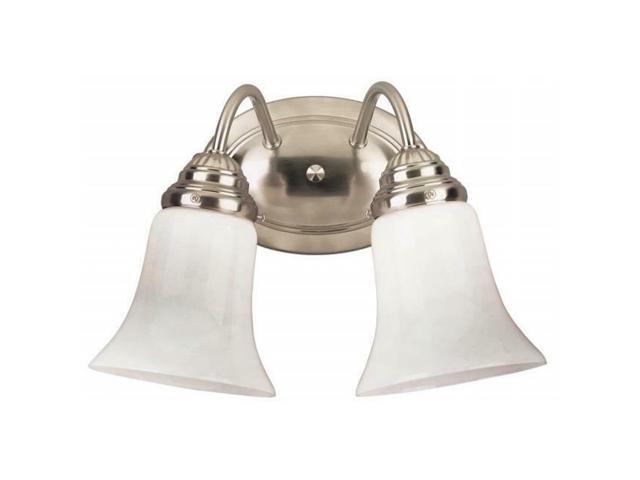 Westinghouse Lighting 6461700 2 Light Brushed Nickel Wall Fixture With White Opa